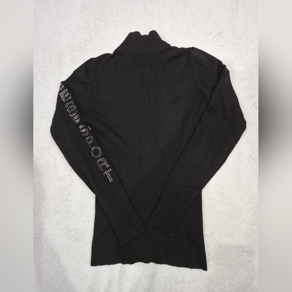 Bebe Sport Studded Logo on Arm Black Zip Up Sweater - XS. - Picture 4 of 6